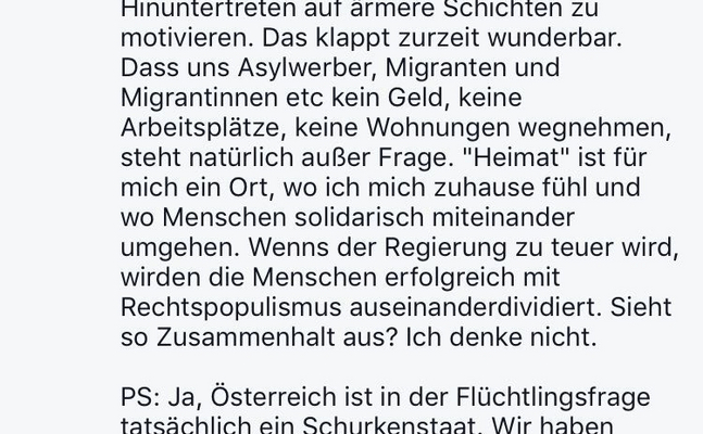 Screenshot eines Facebook-Beitrags mit Beschimpfungen